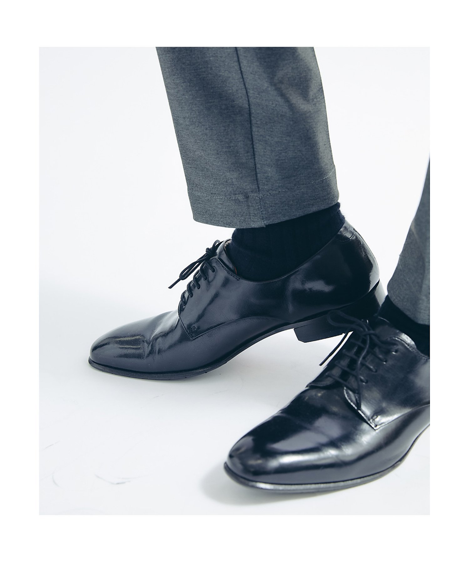 alfredoBANNISTER｜セミスクエアトゥ 外羽根 プレーントゥシューズ