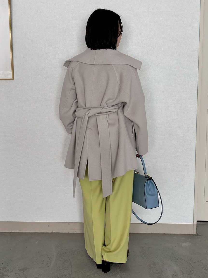 Mila Owen｜共ベルト付きビックカラーミディ丈コート | Rakuten