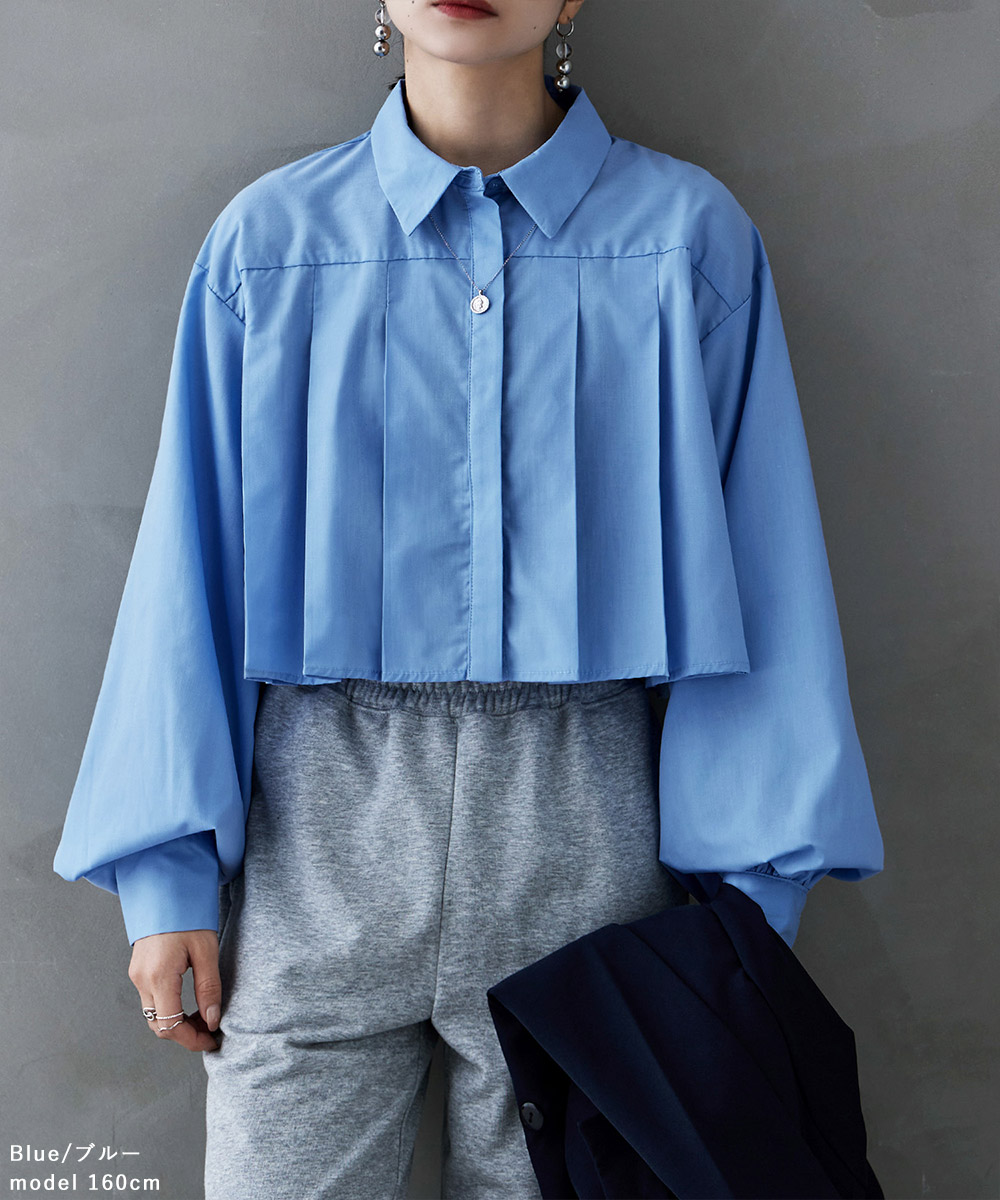 楽天市場】タックプリーツボリュームスリーブシャツ トップス 長袖