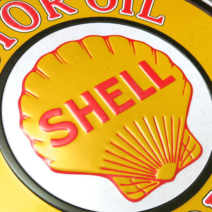 楽天市場】アメリカン雑貨 サインプレート ブリキ看板 丸 SHELL シェル