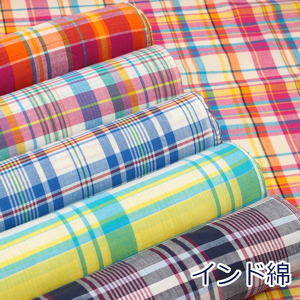 楽天市場】【10cm単位価格】 インド綿 Madras Check マドラス チェック