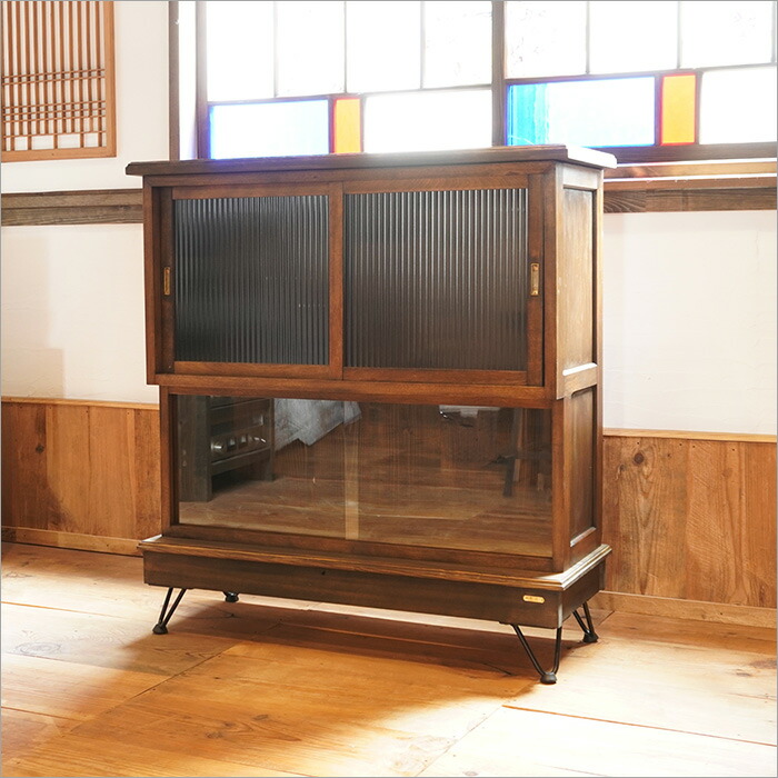 楽天市場】古道具 古材 アンティーク 棚 和室 ガラス キャビネット 幅