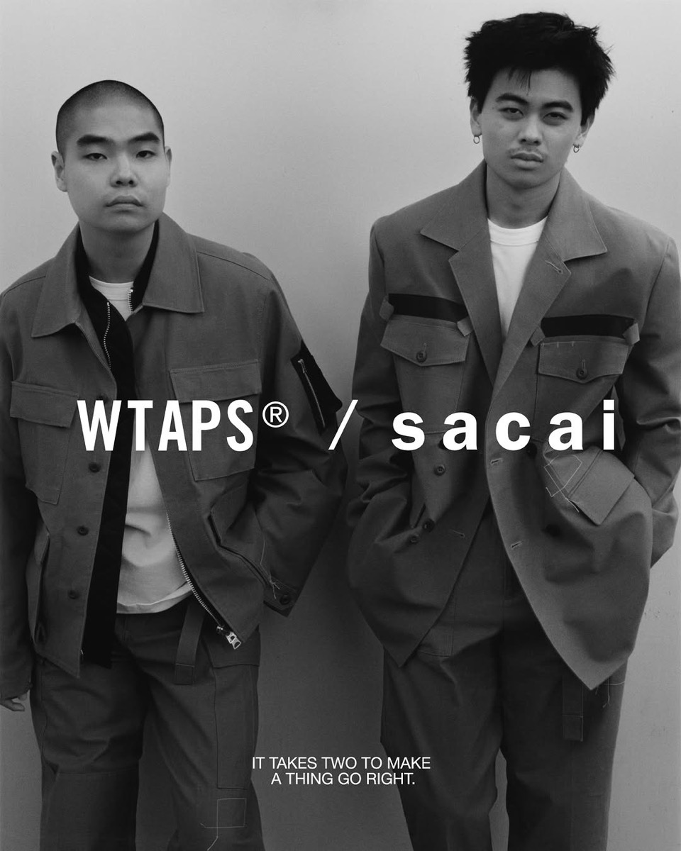 sacai x WTAPS 2025年春夏コラボコレクションが国内2月7日より発売