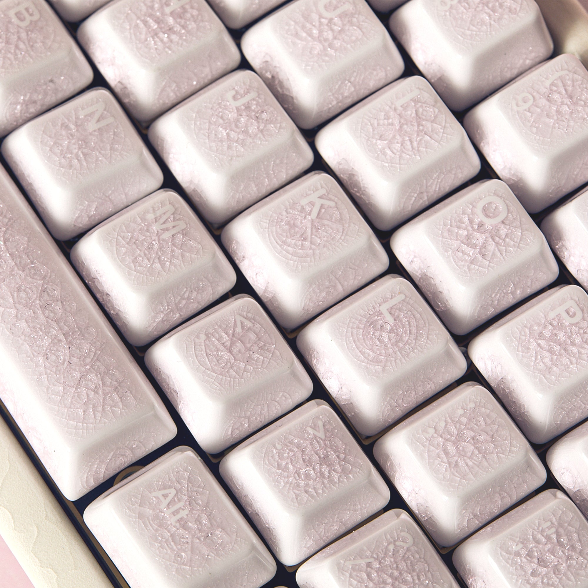 Ceramic Keycap Full Set V2-Pink Crazed