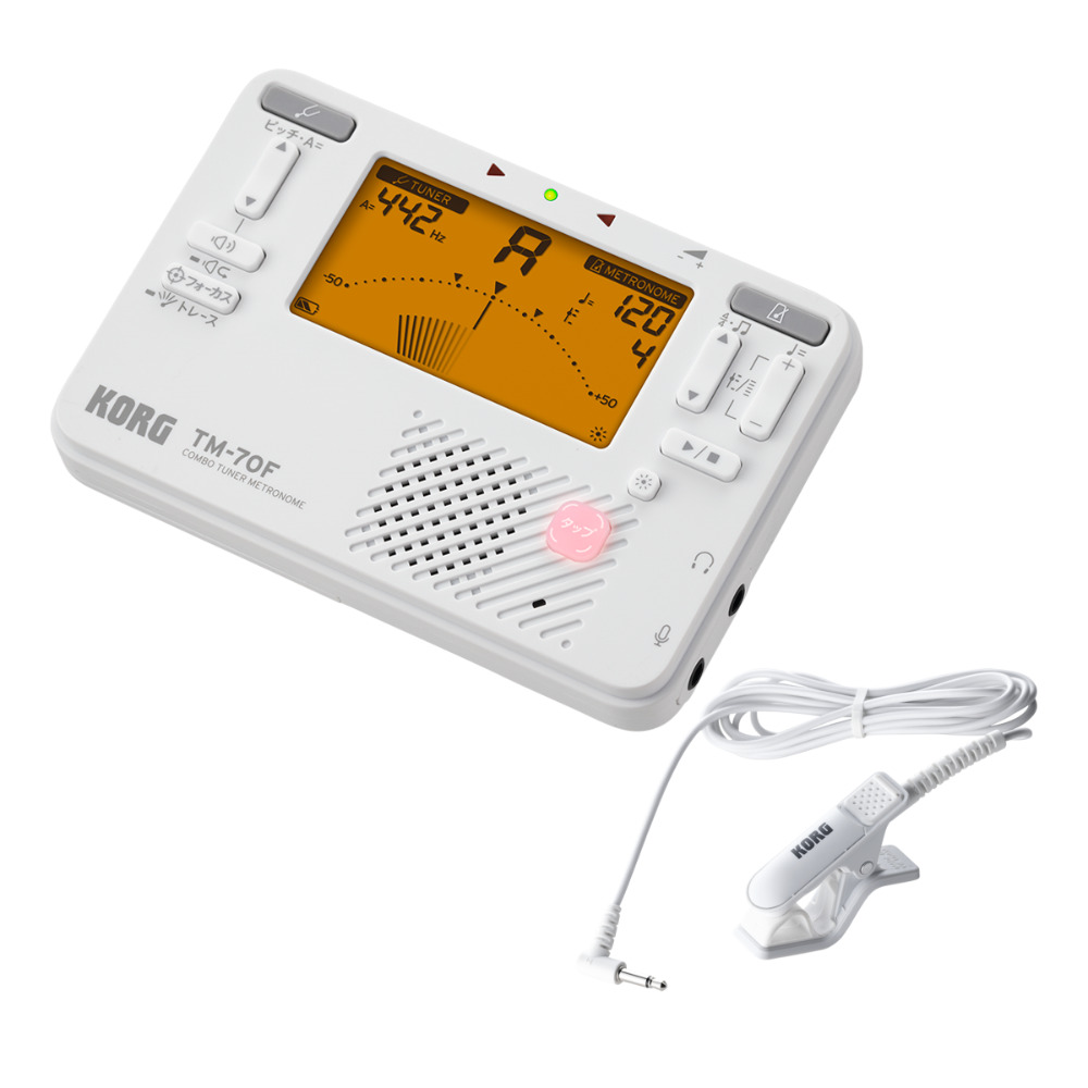 チューナー メトロノーム コルグ KORG TM-70F WH コンタクトマイク CM