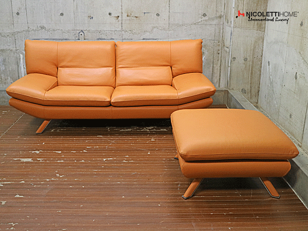 NICOLETTI】ニコレッティ ドリームⅠ 総革 3人掛けソファ&オットマン