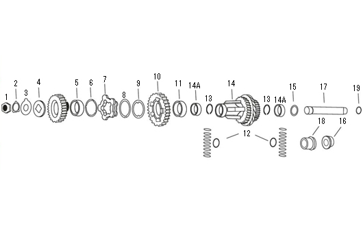 4速ミッション カウンターシャフト＆コンポーネント - DRAG