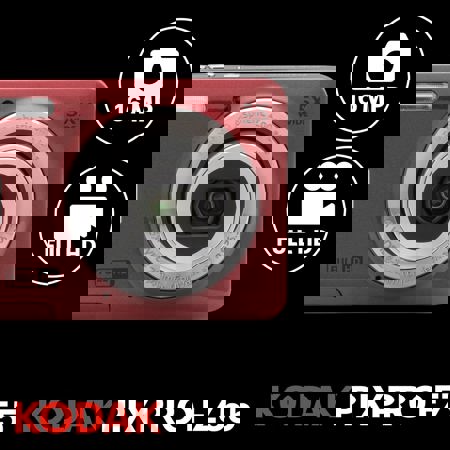 Kodak PIXPRO FZ55 Friendly Zoom Digital Camera, Red, With SD Card