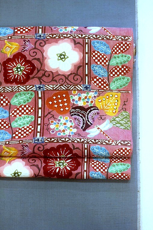 型絵染九寸名古屋帯/荒川眞理子・花園