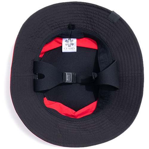 赤サーフハット (ドローコード＆あごストラップ付)