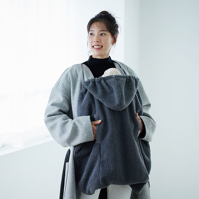 SALE】シープボア防寒ケープ/グレー(【SALE】グレー): 抱っこ紐