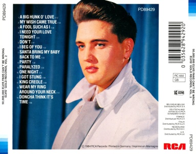 Elvis' Gold Records, Vol. 2 - Germany 1984 - RCA PD 89429 - Elvis