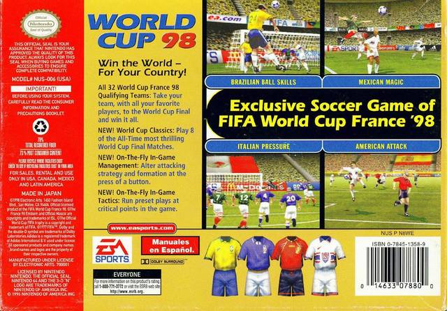 World Cup 98 - (N64) Nintendo 64 [Pre-Owned] | J&L Game
