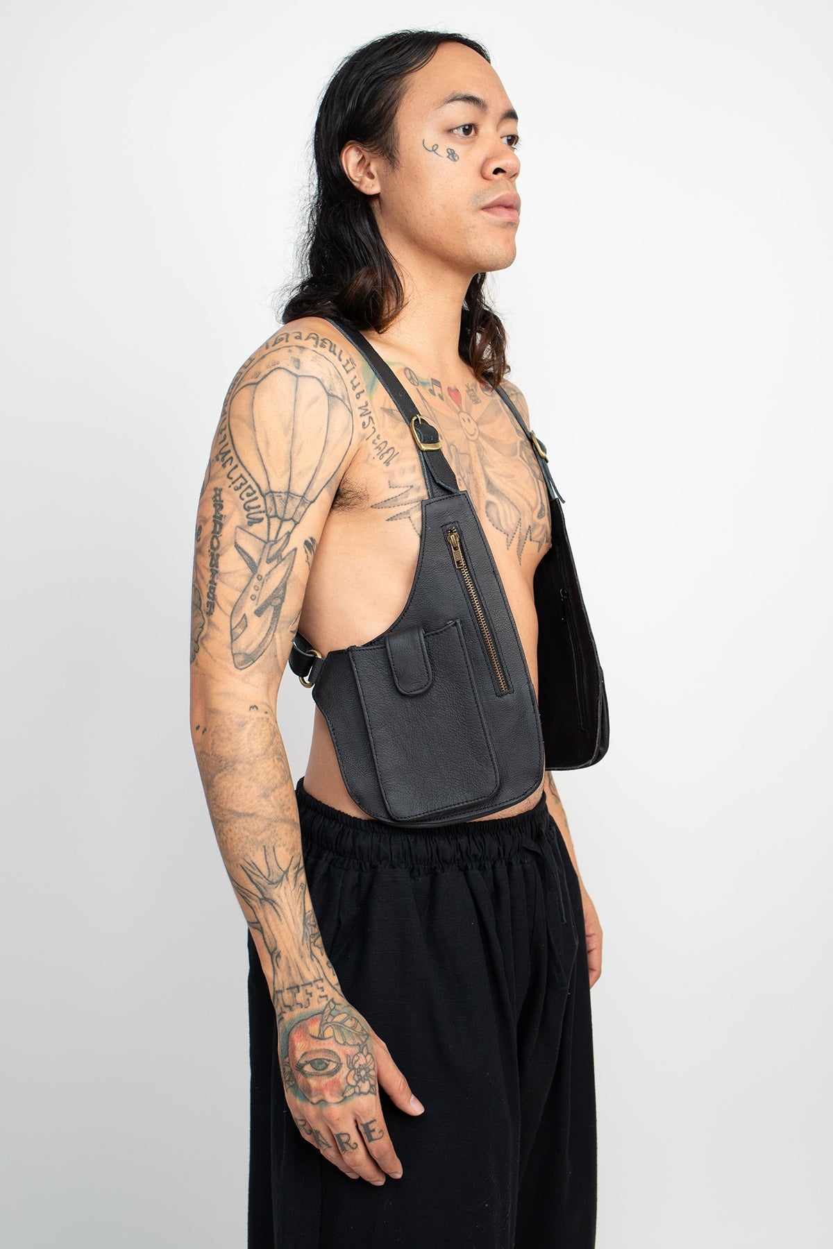 Leather Zip Festival Vest Holster Bag - Utility + Pockets – Lakhay