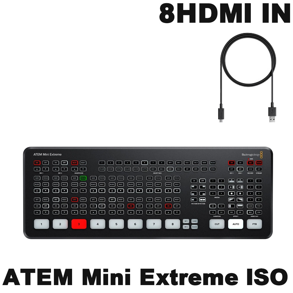 Blackmagic HDMI ビデオスイッチャー ATEM Mini Extreme ISO(USB