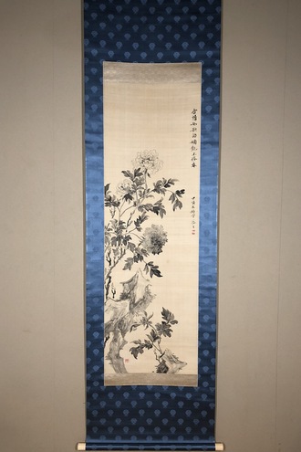 椿椿山 水仙湖石図｜古美術・掛け軸の販売・買取・鑑定-松本松栄堂