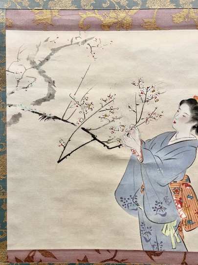 鏑木清方 白梅｜古美術・掛け軸の販売・買取・鑑定-松本松栄堂