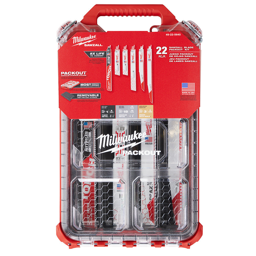 Milwaukee 49-22-5640 SAWZALL Blade PACKOUT Kit - 22 PC – MaxTool