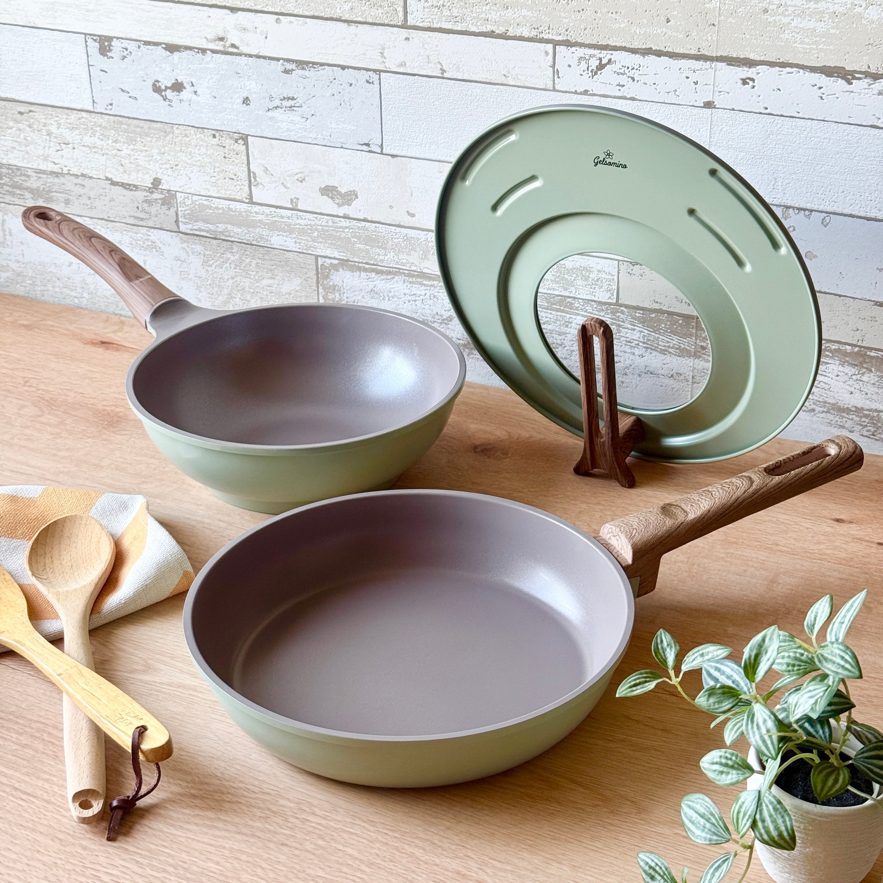 フライパン｜ディープパン｜gelsomino フライパンセット｜くすみ