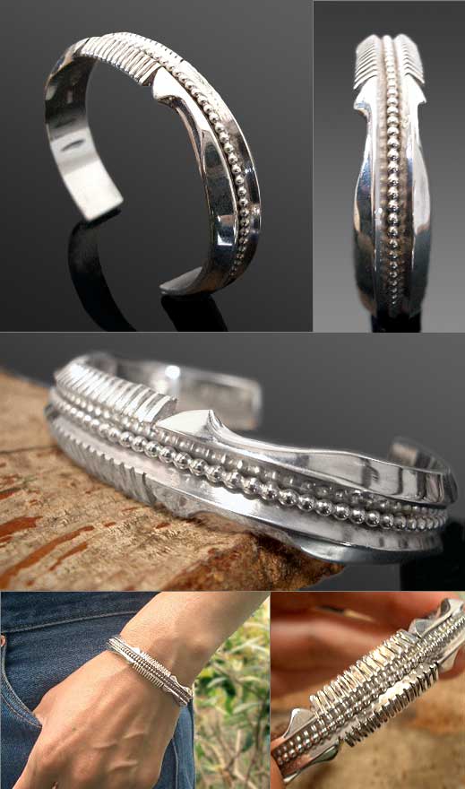 トルコ石アクセサリーのニズム,切り込みのシルバーバングル