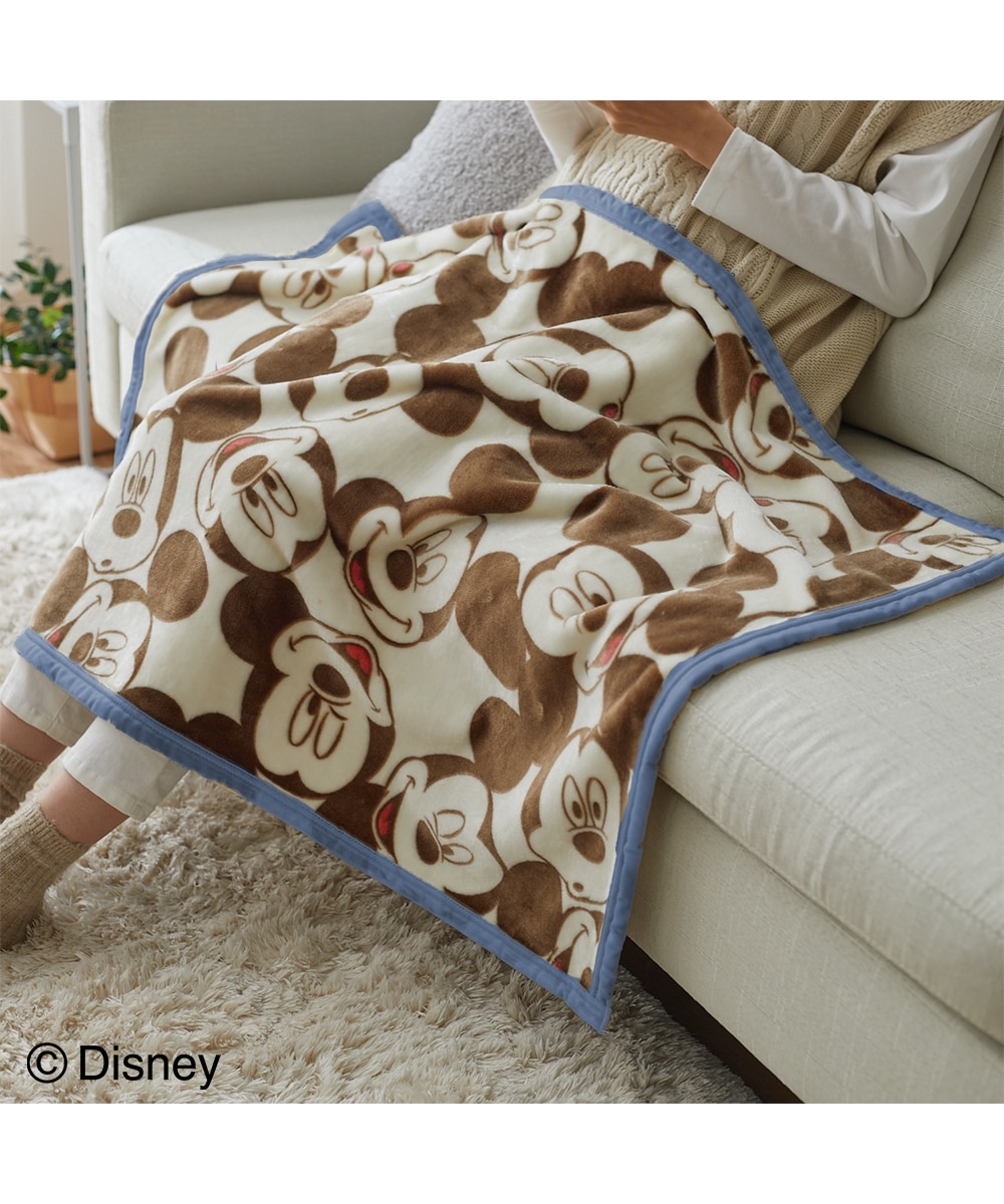 ふんわりフランネルひざ掛け ミッキーマウス「フェイシーズ ミッキー