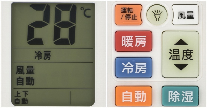 大きな文字のエアコンリモコン パナソニック対応 ホワイト OB-RC24PA