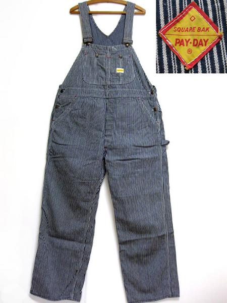 50s PENNEY'S PAYDAY ランダムヒッコリー ストライプ オーバーオール