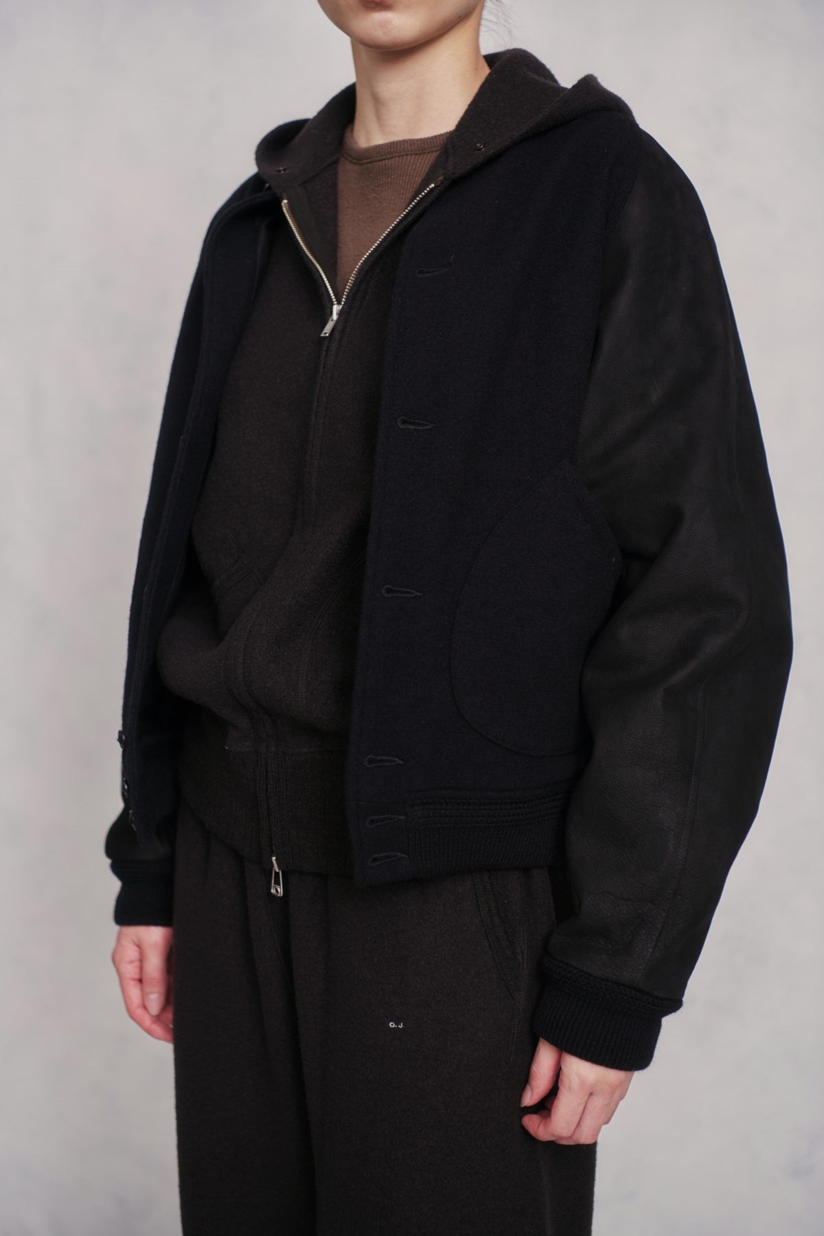 ○OLD JOE - BUTTON-FRONT CAMPBELL JACKET - ONYX×ONYX – PHAETON