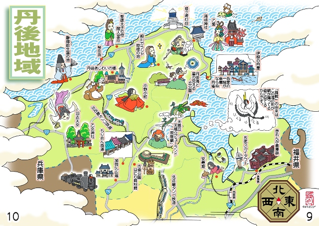 京都府マンガ観光ガイド 【丹後地域マップ】／京都府ホームページ
