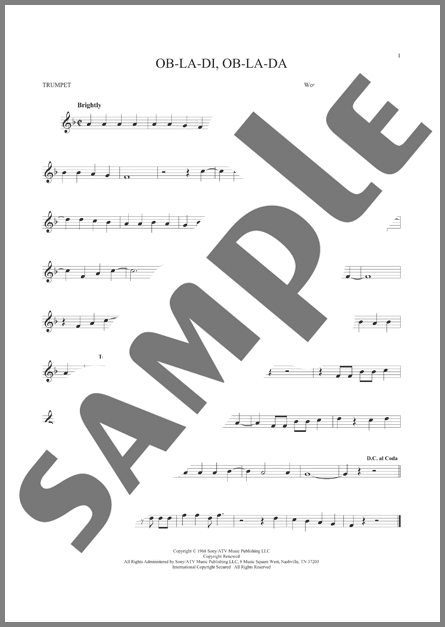 管楽器楽譜】Ob-La-Di, Ob-La-Da / The Beatles(トランペット)