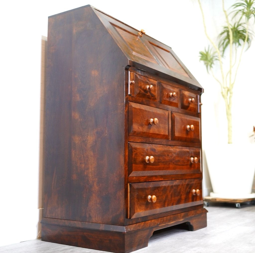 松本民芸家具 T型ライティングビューロー 文机 中古 本棚 古民家