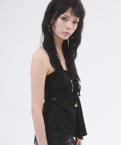 d.i.a. ダイヤ 平成ギャル 黒 キャミソール フェザー d.i.a. ダイヤ