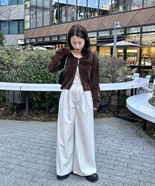 Kastane（カスタネ） カーディガン チュールベロア2WAYカーディガン