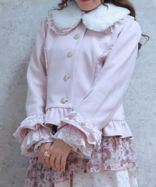 axes femme（アクシーズ ファム） ピーコート pコート ローズリボン付