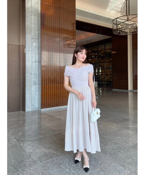 Her lip to ワンピース Gathered Bicolor Dress : ZOZOTOWN Yahoo!店