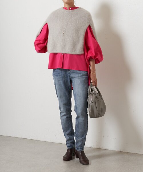 BEARDSLEY（ビアズリー） ブラウス シャツ ソデリブフレアシャツ