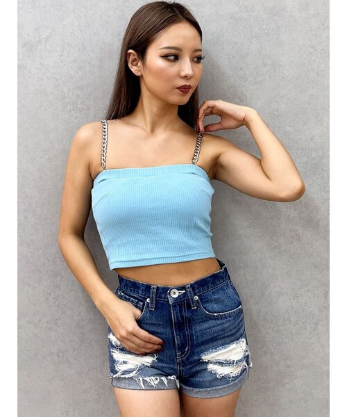 GYDA（ジェイダ） キャミソール chainストラップテレコビスチェ