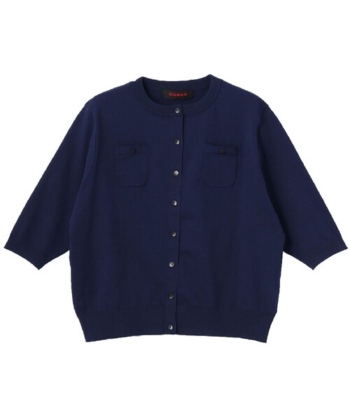 CABaN（キャバン） カーディガン ファインポリエステル ハーフスリーブ