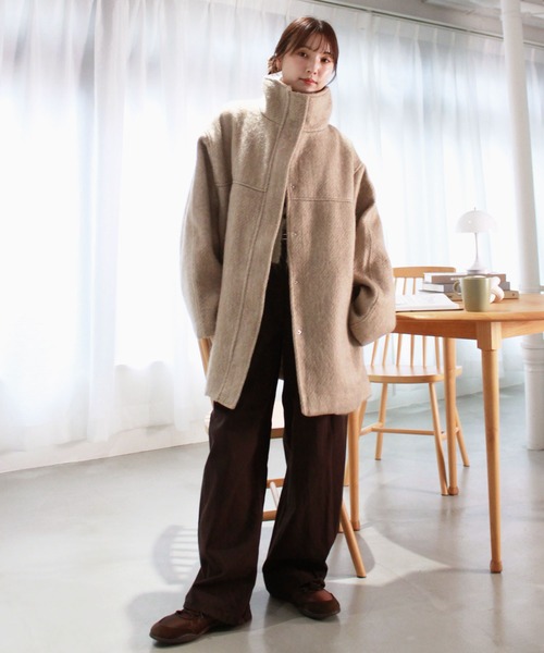 Reurie'（レウリィ） コート アウター シャギースタンドカラーコート