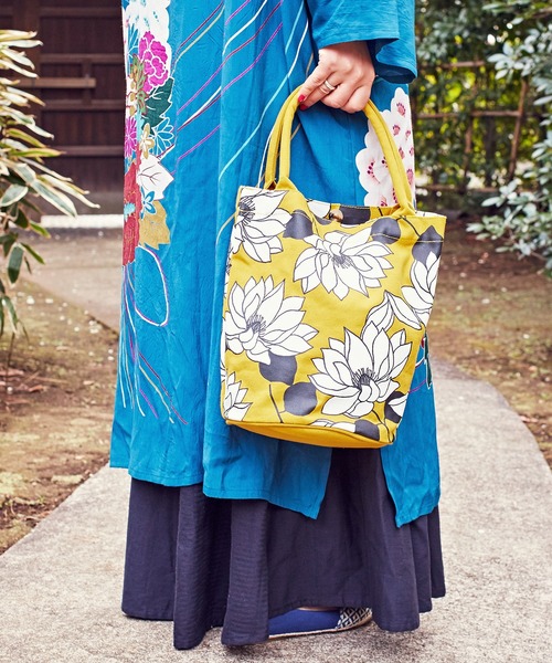 カヤ トートバッグ 「カヤ」蓮の花 樽型トートバッグ レディース