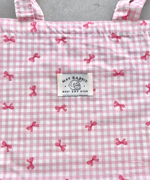 Loueme トートバッグ リボンギンガムチェックトートバッグ レディース