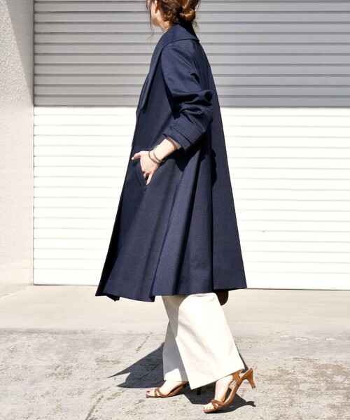 SHIPS any コート アウター any: ドライツイル ショールカラー Aライン