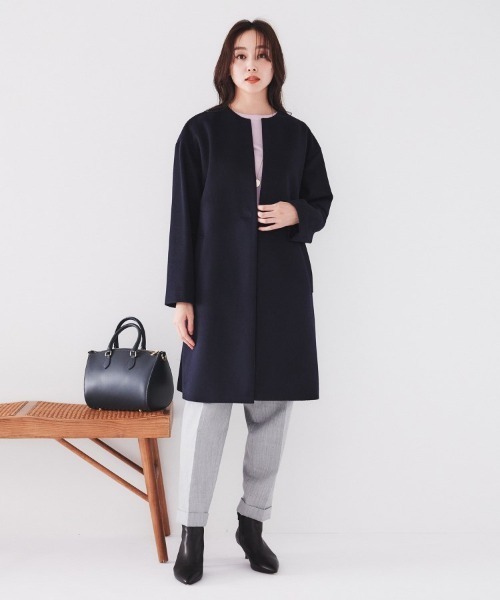 UNTITLED（アンタイトル） ノーカラーコート コート 「ゆったり/軽やか