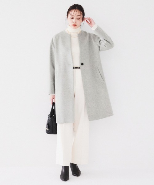 UNTITLED（アンタイトル） ノーカラーコート コート 「ゆったり/軽やか
