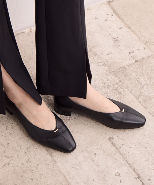 FABIO RUSCONI（ファビオルスコーニ） フラットパンプス 38 ブラウン