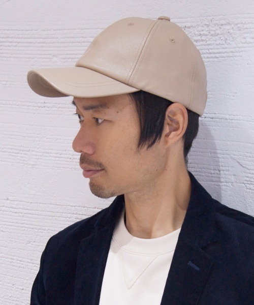 Ruben キャップ 帽子 FAUX LEATHER CAP/フェイクレザー キャップ