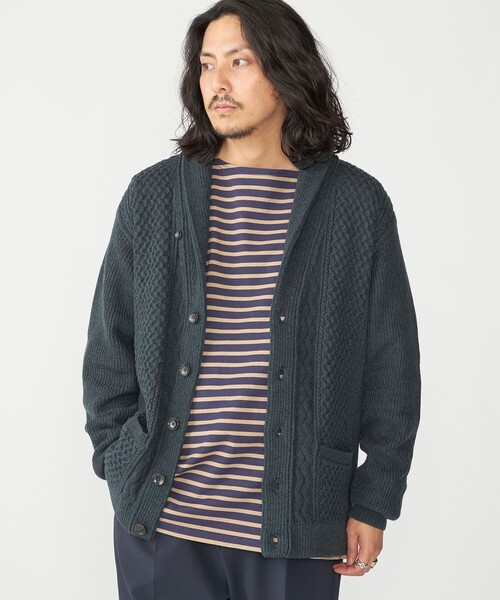 SHIPS（シップス） カーディガン SHIPS:「手洗い可能」ウール コットン