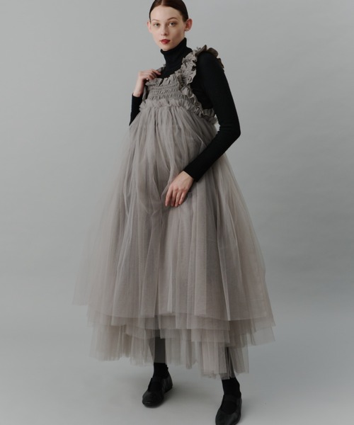 PERNA（ペルナ） ワンピース チュールギャザーキャミワンピース