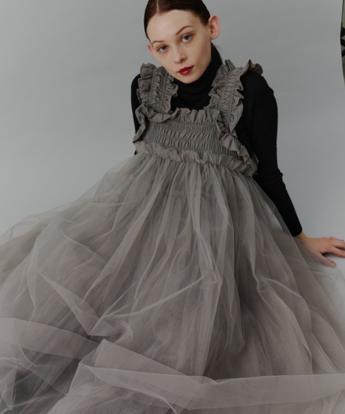 PERNA（ペルナ） ワンピース チュールギャザーキャミワンピース