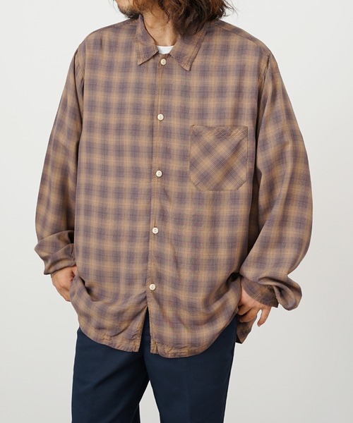 REMI RELIEF（レミ レリーフ） シャツ レーヨンチェックSHIRT シャツ